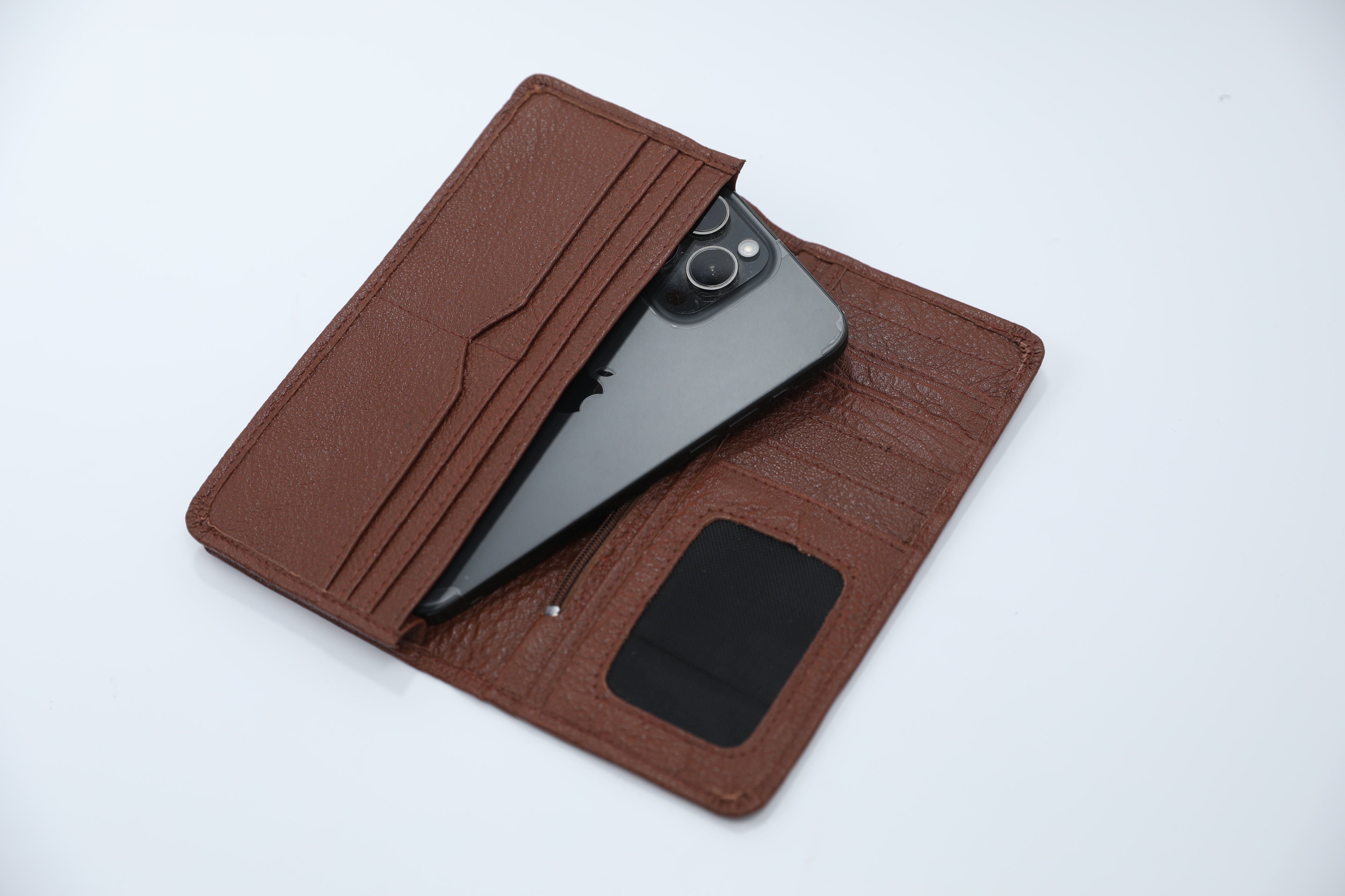 Classic Men’s Long Wallet – Genuine Leather Slim Bifold Organizer