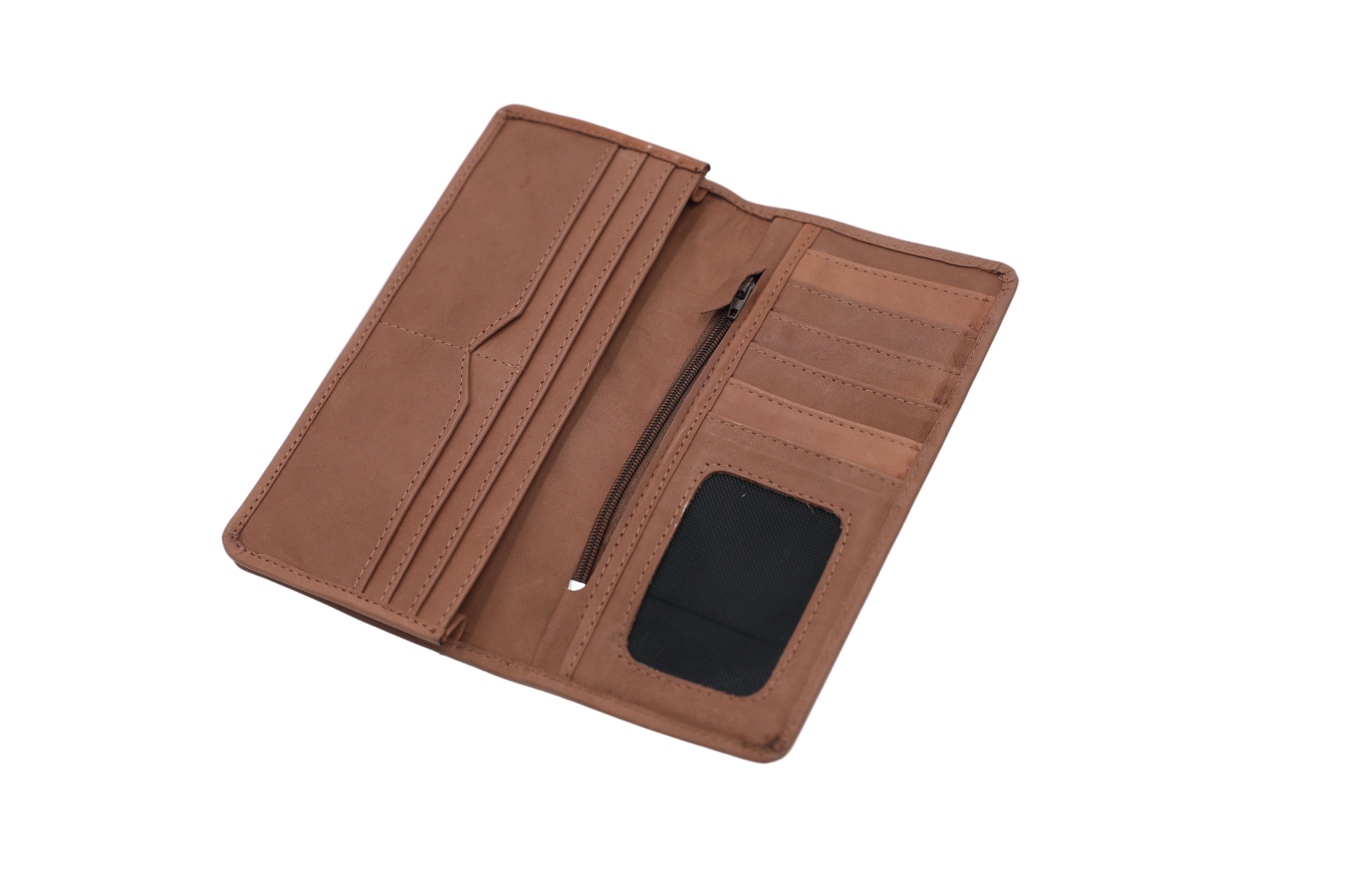 Classic Men’s Long Wallet – Genuine Leather Slim Bifold Organizer