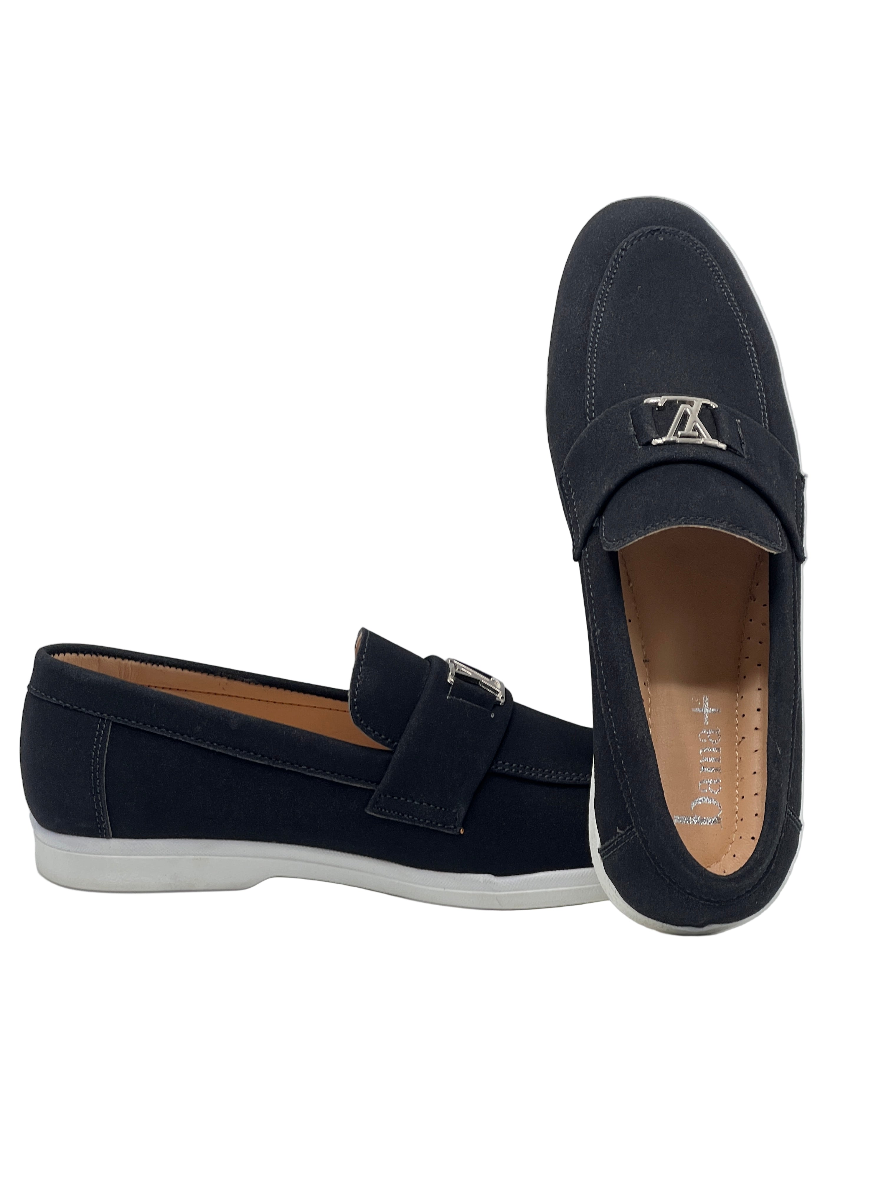 Classic Black Suede Loafers for Men – Elegant Casual Slip-On Shoes