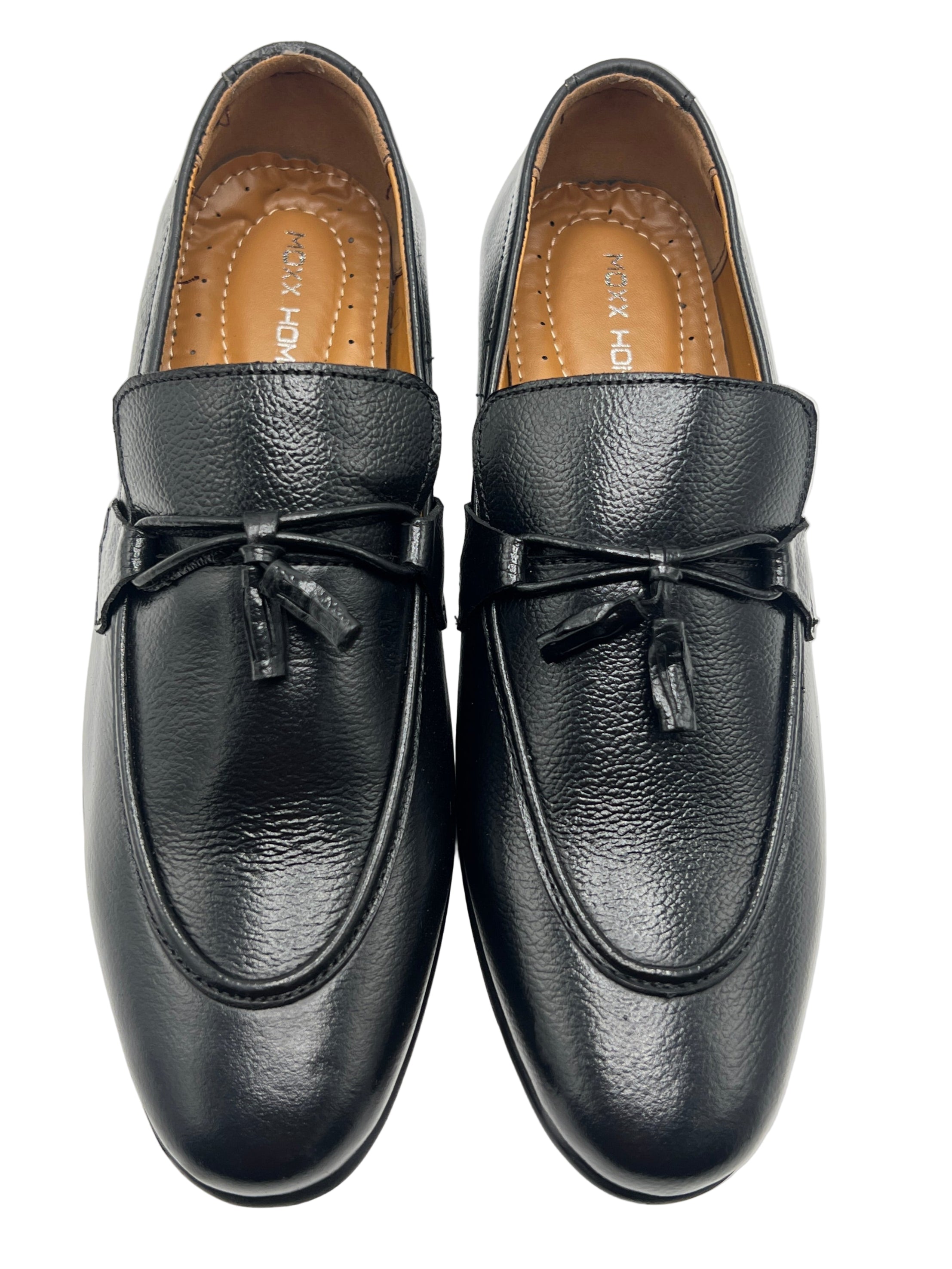 Men’s Black Textured Leather Loafers with Metal Horsebit – Premium Formal & Casual Slip-On Shoes