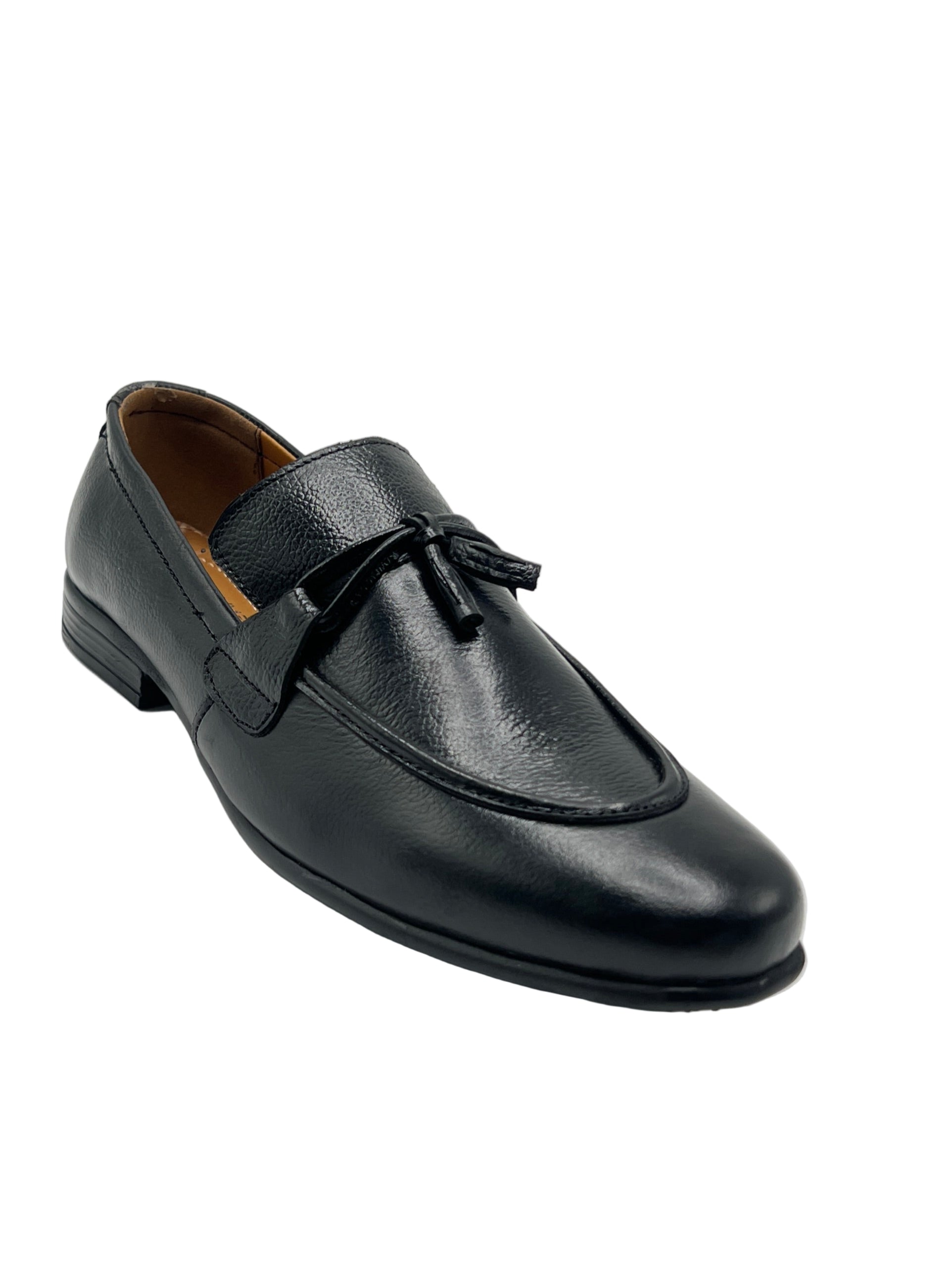 Men’s Black Textured Leather Loafers with Metal Horsebit – Premium Formal & Casual Slip-On Shoes