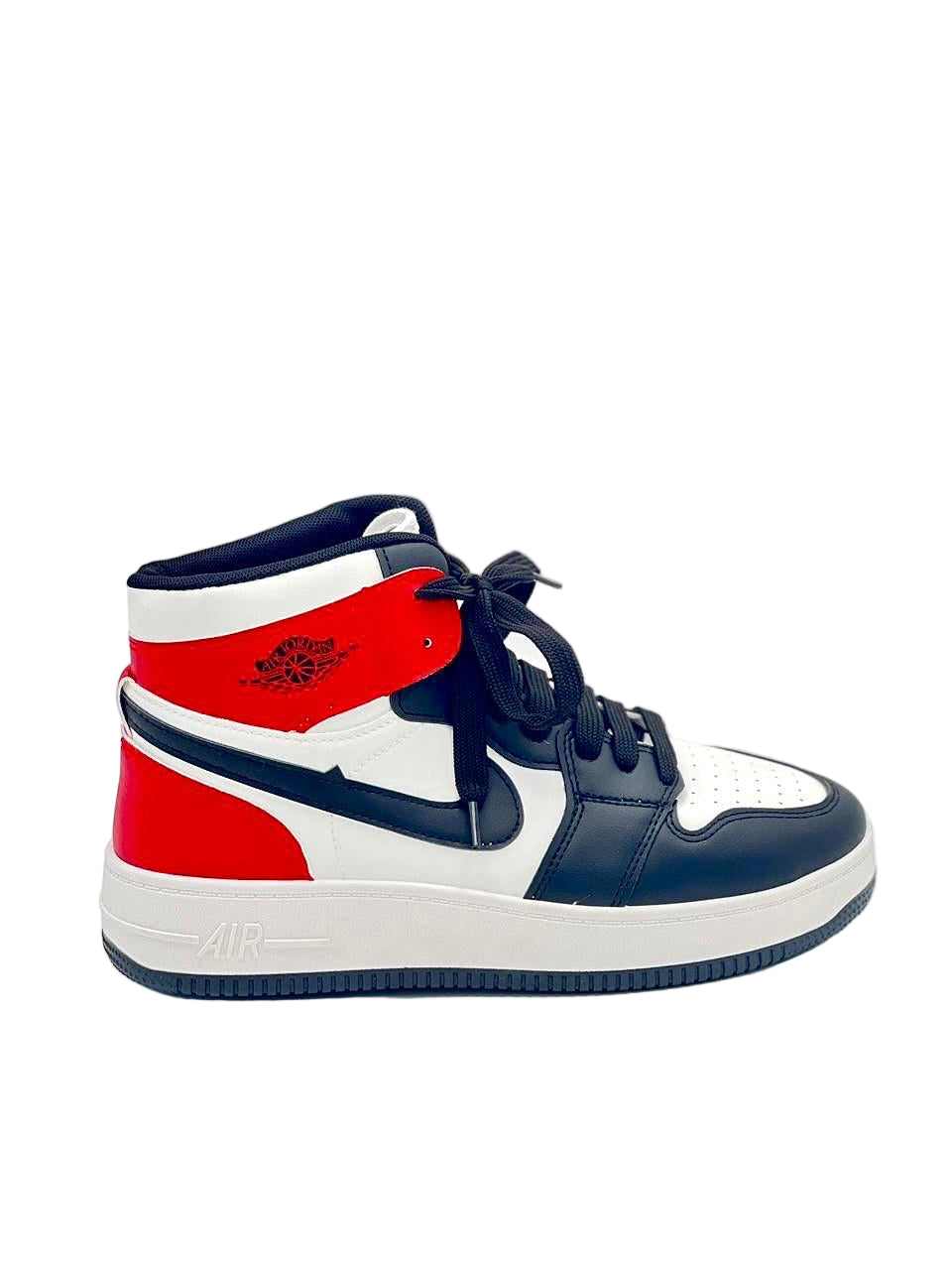 Men’s High-Top Red, White & Black Sneakers – Streetwear Style
