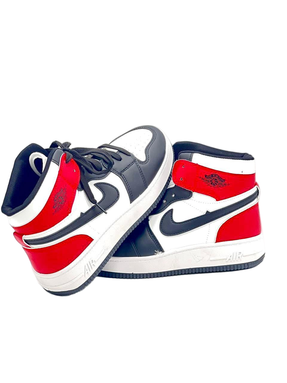 Men’s High-Top Red, White & Black Sneakers – Streetwear Style